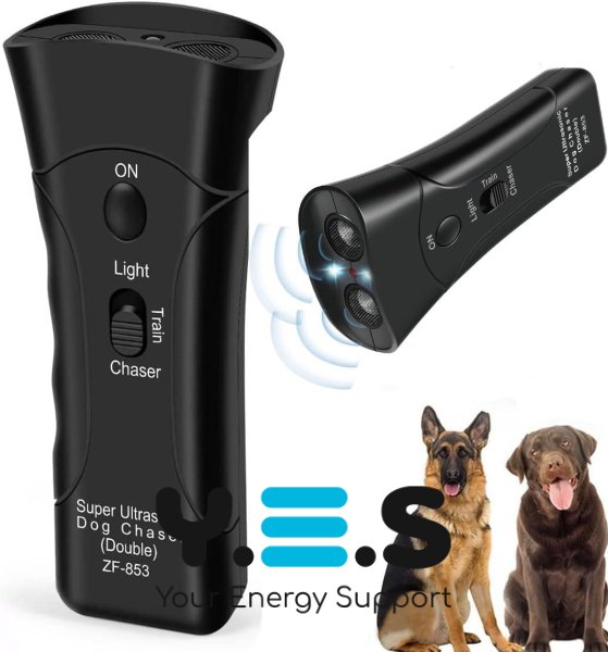 Ультразвуковий відлякувач собак ZF853E/5039 Super Ultrasonic Dog Chaser з ліхтариком, універсальний