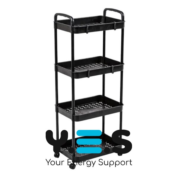 Органайзер-етажерка на коліщатках 4 яруси з гачками для дому та кухні SKLM-11