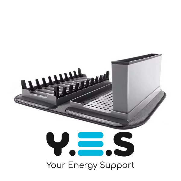 Кухонна сушарка для посуду з підставкою 41,5×33×13,5 см: піддон + мікрофібровий килимок