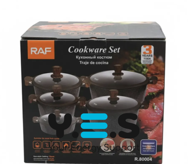 Набір каструль RAF R-80004 5в1 з антипригарним покриттям (кухонні каструлі)