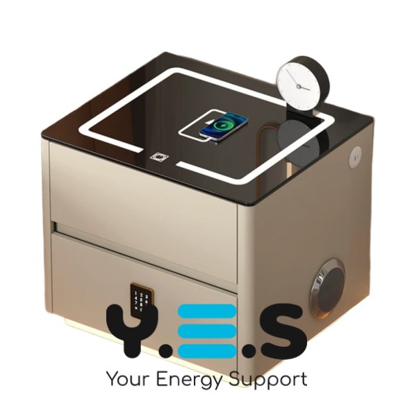 Смарт-приліжкова LED тумба QYJXF02: бездротова зарядка, Bluetooth і кодовий замок