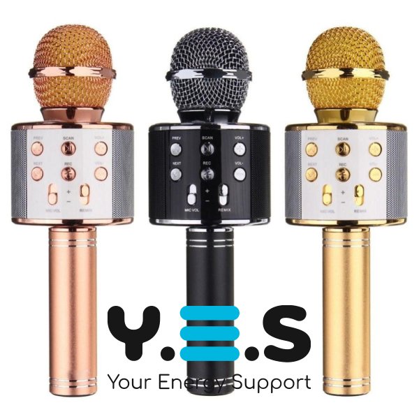 Бездротовий караоке-мікрофон WS858-1 з колонкою, Bluetooth, USB та microSD