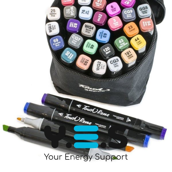 Набір двосторонніх маркерів для скетчингу Sketch Marker Touch Raven, 36 шт.