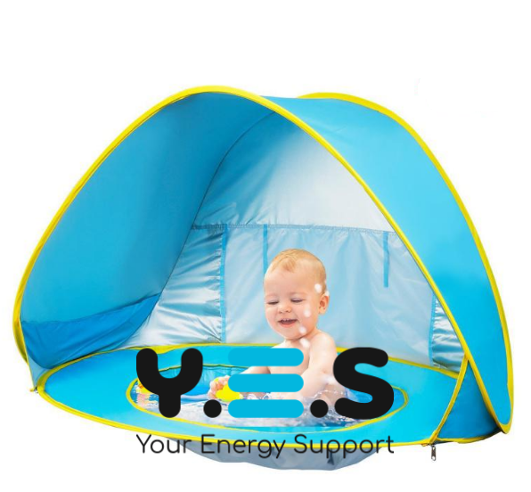 Дитячий пляжний намет-автомат з басейном 117×79 см, тент для малюків, UPF 50+ UV захист