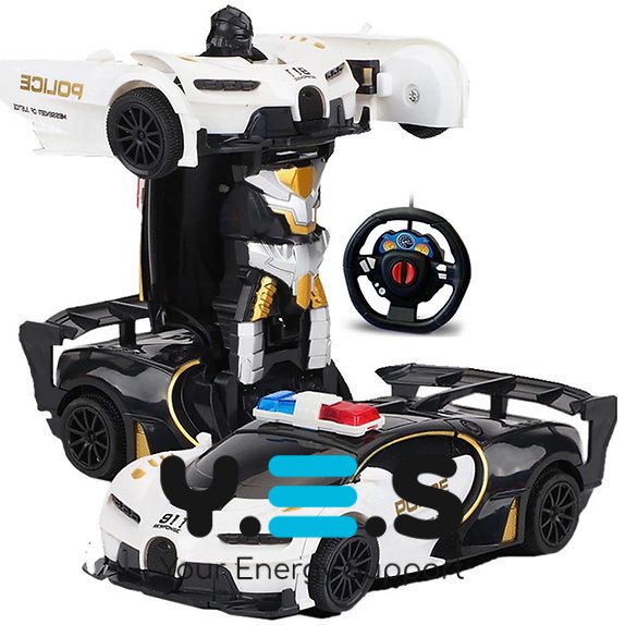 Радіокерована машинка-трансформер Bugatti Robot Car, автобот із пультом