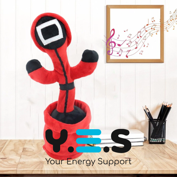 М’яка іграшка-повторюшка «Гра в кальмара»: танцюючий співаючий кактус Squid Game