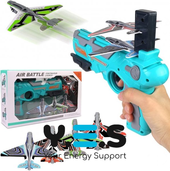 Дитячий іграшковий пістолет-катапульта з літачками Air Battle для повітряних боїв