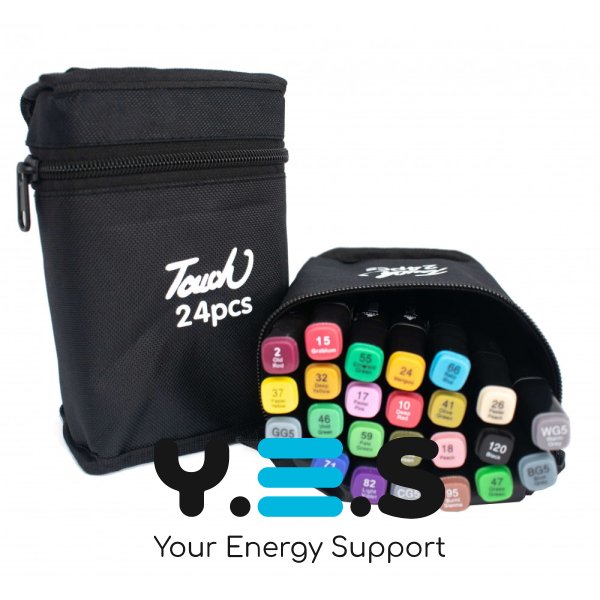 Набір двосторонніх маркерів для скетчингу Sketch Marker Touch Raven, 24 шт.