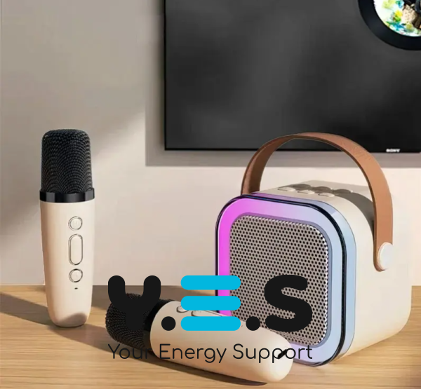 Дитячий караоке-набір: 2 бездротові мікрофони + колонка, Bluetooth, RGB-підсвічування