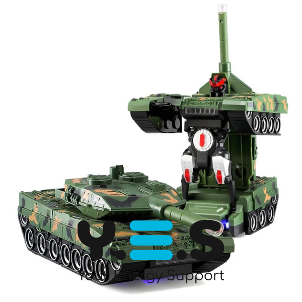 Дитяча радіокерована іграшка Armored Car: танк‑трансформер/робот 360°, світло, звук, акумулятор