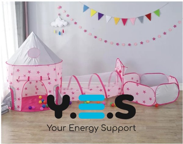 Дитячий ігровий намет 3-в-1: замок-будиночок з тунелем і сухим басейном