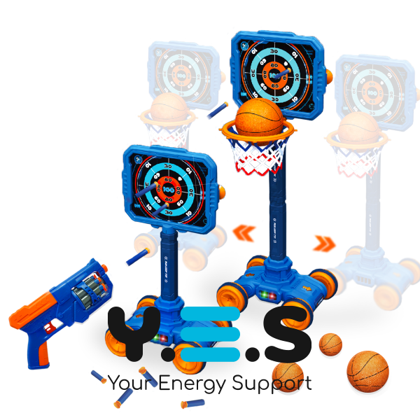 Дитячий тир 3в1 801-17: баскетбол, пістолет і мобільна мішень (набір для дітей)
