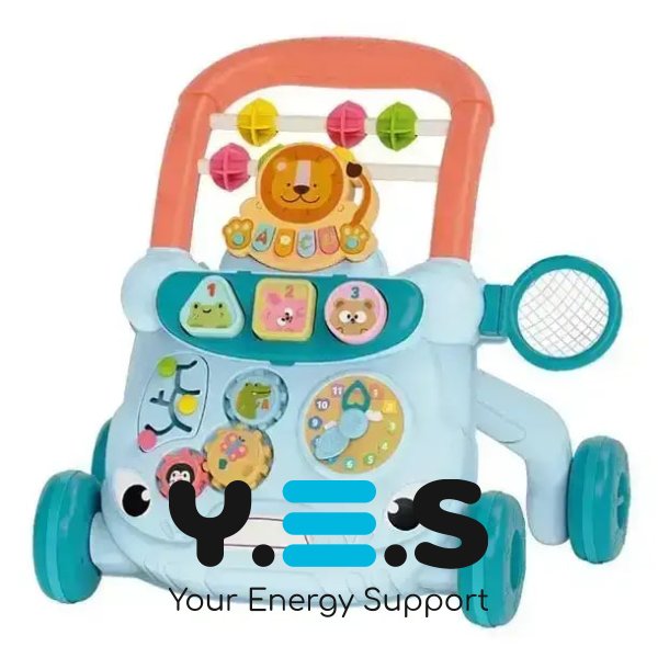 Дитячі ходунки-каталка 4в1 з розвивальним центром: сортер, шестерні, баскетбольне кільце