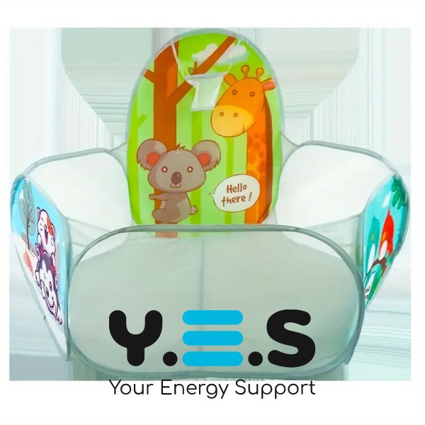 Дитячий ігровий манеж-басейн для м’ячиків з текстильним кошиком для малюків