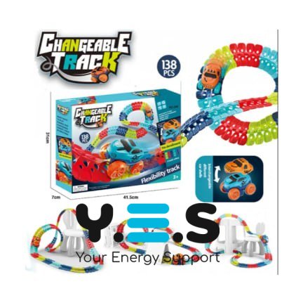 Гнучка гоночна траса Cheangeble Track з машинкою, 138 деталей (138 pcs)