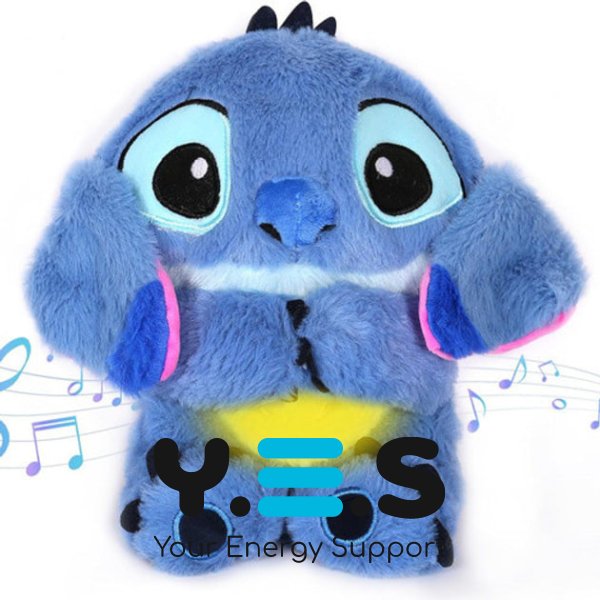 Інтерактивний нічник-стіч для сну: дихаюча плюшева іграшка-світильник (веселий)