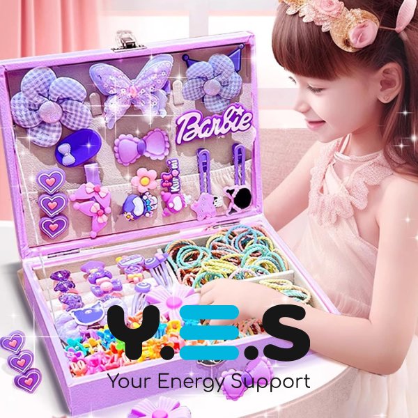 Подарунковий дитячий набір аксесуарів для волосся Kuromi: шпильки та гумки