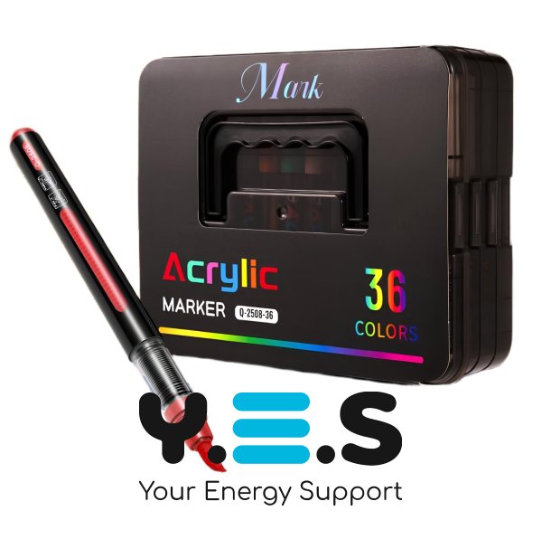 Набір акрилово-акварельних маркерів Acrylic MAP-13 для художників, 36 шт., чорний бокс