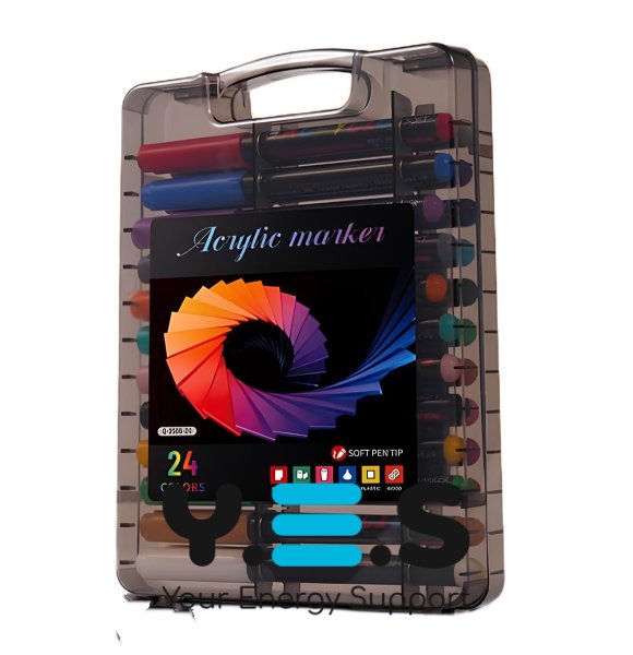 Набір акрилово-акварельних маркерів Acrylic MAP-12 у чорному боксі, 24 шт.