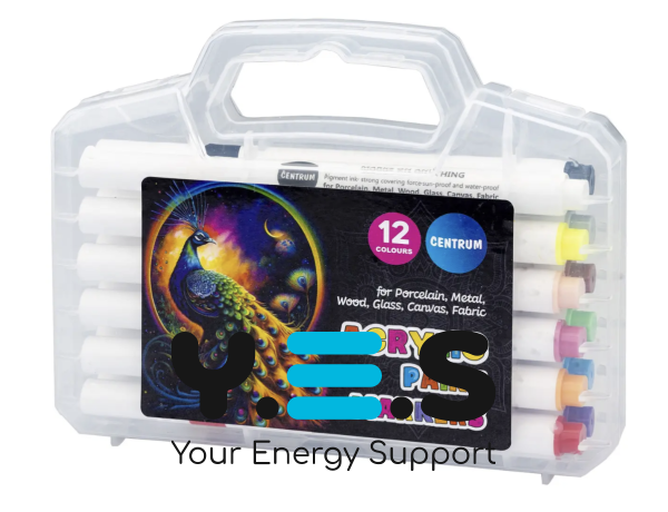 Набір акрилових маркерів Centrum MAP-01 для творчості, 12 шт.