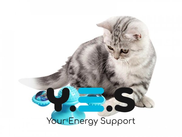 Інтелектуальна іграшка-спіннер для кота Rotate Windmill: млинок з щіткою для зубів