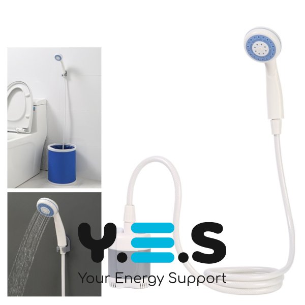 Портативний кемпінговий душ з USB-помпою та акумулятором для туризму й миття авто