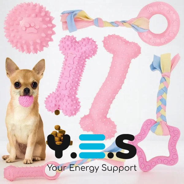 Іграшковий набір для собак 6-в-1: яскраві безпечні іграшки для активних ігор та розвитку