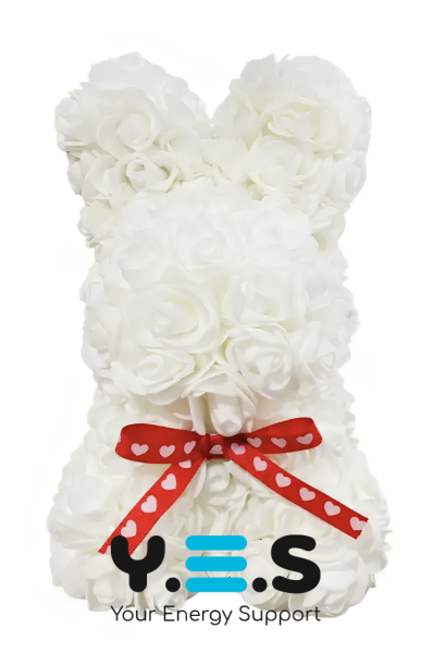 Подарунковий 3D зайчик KR-21 з трояндою для кохання в коробці