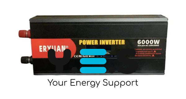 Інвертор Eryone/Eryuan 12V→220V 6000W, чиста синусоїда, LCD — для дому, авто й офісу