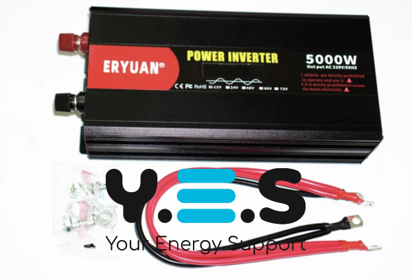 Інвертор Eryuan 12V→220V 5000W, чиста синусоїда, LCD-дисплей, вольтметр (12–220)