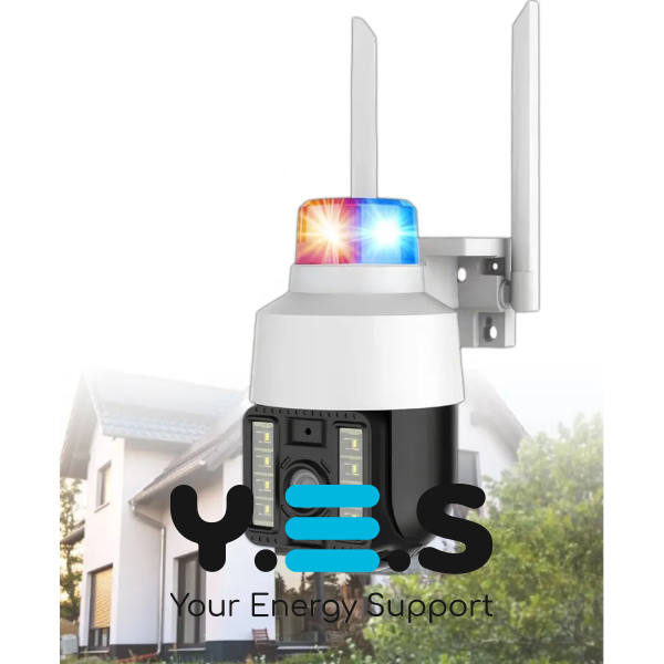 Вулична PTZ камера A15 Wi‑Fi/4G з ліхтарем‑мигалкою, нічним баченням і датчиком руху, зі смартфона
