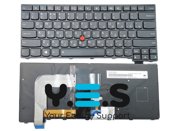 Клавіатура для Lenovo ThinkPad T470S/T460S/T460P/T470T/T460T, RU Black, з підсвіткою