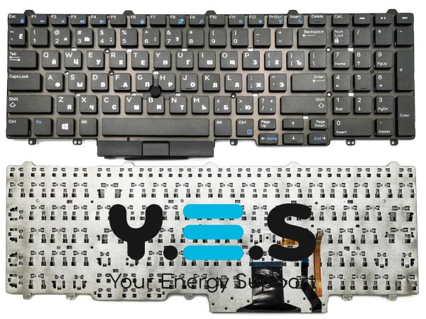 Клавіатура для Dell Latitude E5550/E5570/E5580/E5590/E5591 0T9RCN, Precision 7510/7710, чорна, без рамки, поінтстик HC