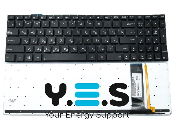 Клавіатура для ASUS G550/G550JK/G550JX/Q550/N550/N56/N56DP/N750, RU, чорна, підсвітка Original