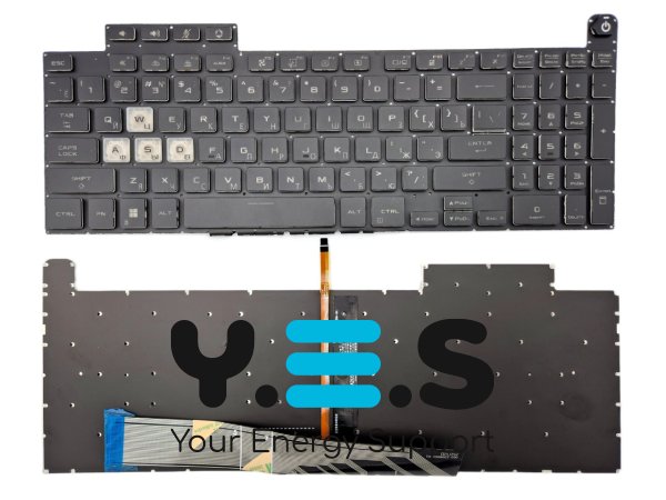 Клавіатура для ASUS FX507, FX517, FX507Z, FA507, FA507R, FA507RC, FX507ZM, FA507RE, FX507R, GA507, FX707, FX707Z, FA707, RU Black, RGB