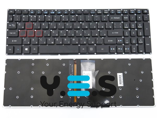 Клавіатура для Acer Aspire VX5-591G/VX5-793/VN7-593/VN7-593G/VN7-793G, Predator Helios G3-571/G3-572/PH315-51, RU Black з підсвіткою Original