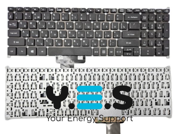 Клавіатура для ACER Aspire A317-32/317-33/A317-51/51G/51K/51KG/52/52G/A715-74/74G, чорна, без рамки (RU)