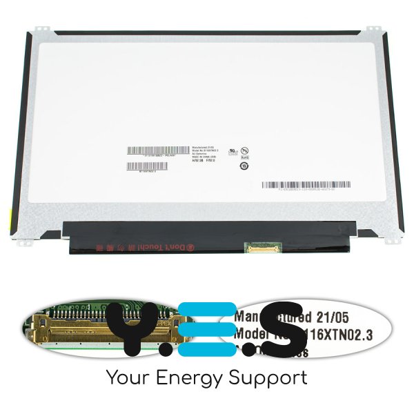 Матриця 11.6" B116XTN02.3 1366×768, eDP 30pin, LED Slim, глянець, роз’єм справа знизу (renew)