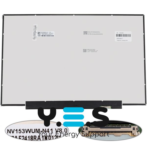Матриця 15.3" NV153WUM-N41 IPS 1920×1200 eDP 30pin 100% sRGB Slim матова, розʼєм справа знизу