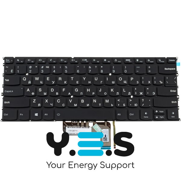 Клавіатура для ноутбука Lenovo Yoga 9-14ITL5, чорна, без рамки, з підсвіткою, RU-розкладка