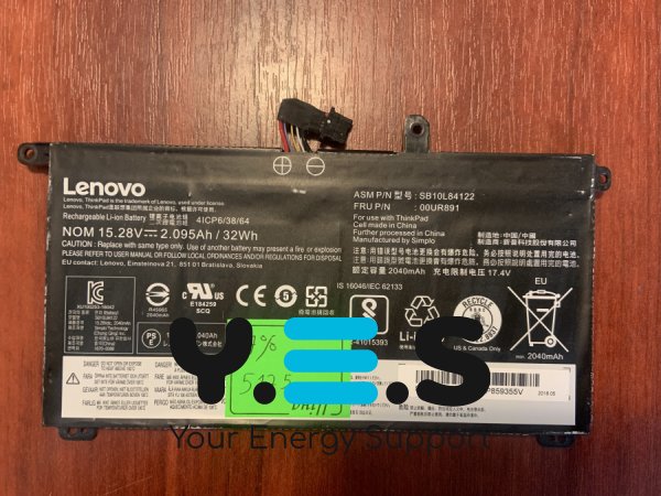 Акумулятор Lenovo SB10L84122 (знос 17%) для ThinkPad T570/T580/P51s/P52s Original