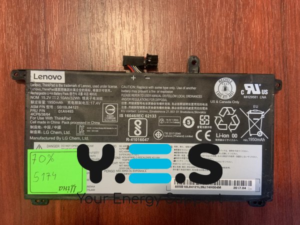 Акумулятор Lenovo SB10L84122 (B5174) знос 70% для ThinkPad T570/T580/P51s/P52s Original