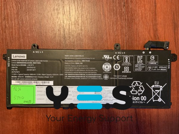Акумулятор Lenovo L18C3P72 (B5140), знос 16% для ThinkPad T490/T495/P43S/P14s 1st/T14 1st Original