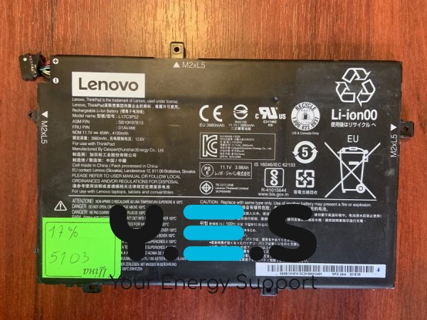 Акумулятор B5103 для Lenovo L490/L580/L590/E485/E490/E590/L14 Gen 1, L17L3P52, знос 17% Original