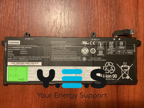 Акумулятор B5093 для Lenovo ThinkPad T490/T495/P43S/P14s 1st/T14 1st (L18C3P72) знос 21% Original