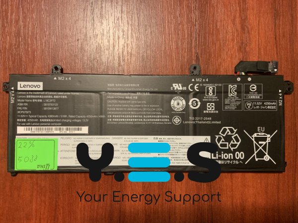 Акумулятор B5088 Lenovo L18C3P72 (знос 22%) для ThinkPad T490/T495/P43S/P14s/T14 1st Gen Original