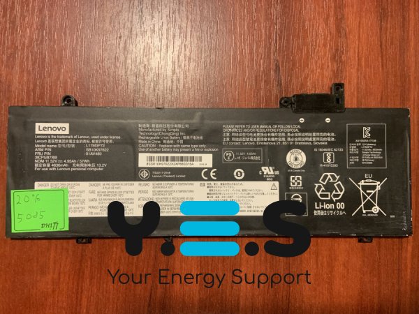 Акумулятор B5085 LENOVO L17M3P72 (знос 20%) для ThinkPad T480S 20L7001XUS/20L7002AUS/20L7001WUS/20L7002CUS Original