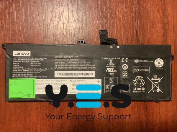 Акумулятор B5081 для Lenovo ThinkPad X390/X395/X13 Gen, L18M6PD1/L18L6PD1/L18C6PD6 (знос 8%) Original