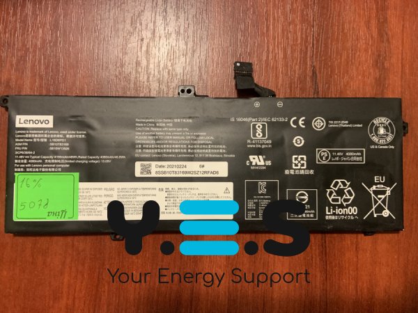 Акумулятор B5078 для Lenovo ThinkPad X390/X395/X13 Gen, L18D6PD1, знос 16% Original