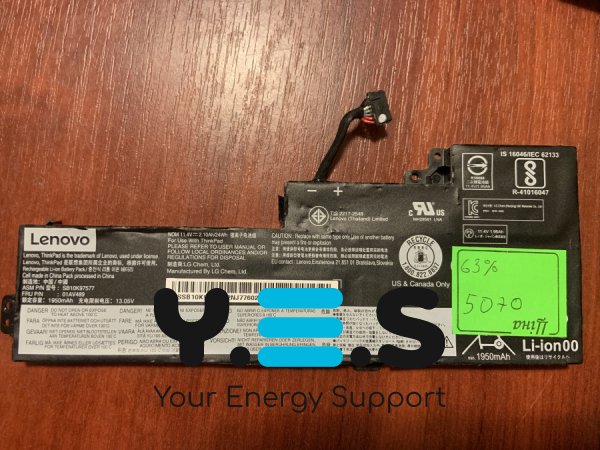 Акумулятор Lenovo SB10K97578 для ThinkPad T470/T480/A475/A485/A285/A490, знос 63% Original